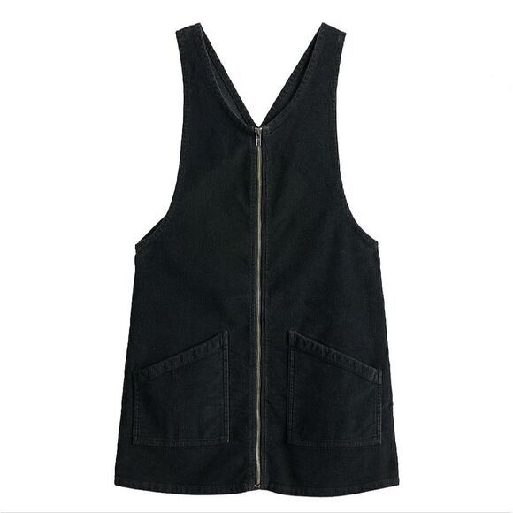 JUNIORS SO ZIP DOWN WOVEN PINAFORE DRESS - Picture 5 of 8
